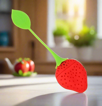 Load image into Gallery viewer, Strawberry Silicon Refillable Loose Tea Holder Infuser fp