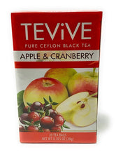 Cargar imagen en el visor de la galería, TEViVE APPLE &amp; CRANBERRY Pure Ceylon Black Tea 20 Tea Bags - Old City Spices FP
